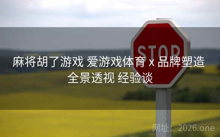 麻将胡了游戏 爱游戏体育 x 品牌塑造 全景透视 经验谈
