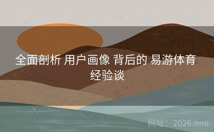 全面剖析 用户画像 背后的 易游体育 经验谈