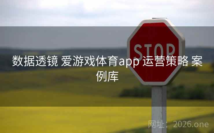 数据透镜 爱游戏体育app 运营策略 案例库