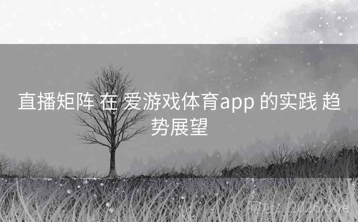 直播矩阵 在 爱游戏体育app 的实践 趋势展望 直播矩阵 在 爱游戏体育app 的实践 趋势展望